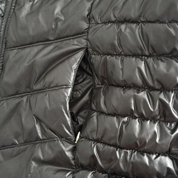 Guess Women's Black Solid Fur Long Sleeve Full Zip Puffer Jacket Size XL - Picture 9 of 10